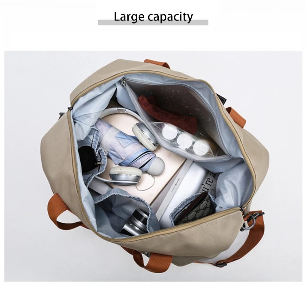 Cross Travel Bags For Women Large Capacity Storage Bag Waterproof Weekend Sac Voyage Femme Messenger Dry And Wet Separation Bags