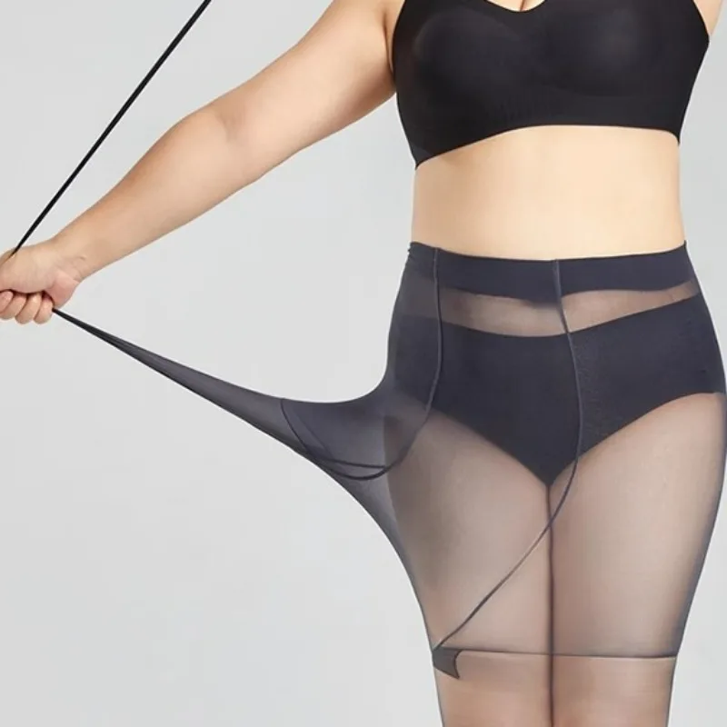 Суперэластичные нейлоновые колготки женские прозрачные больших размеров