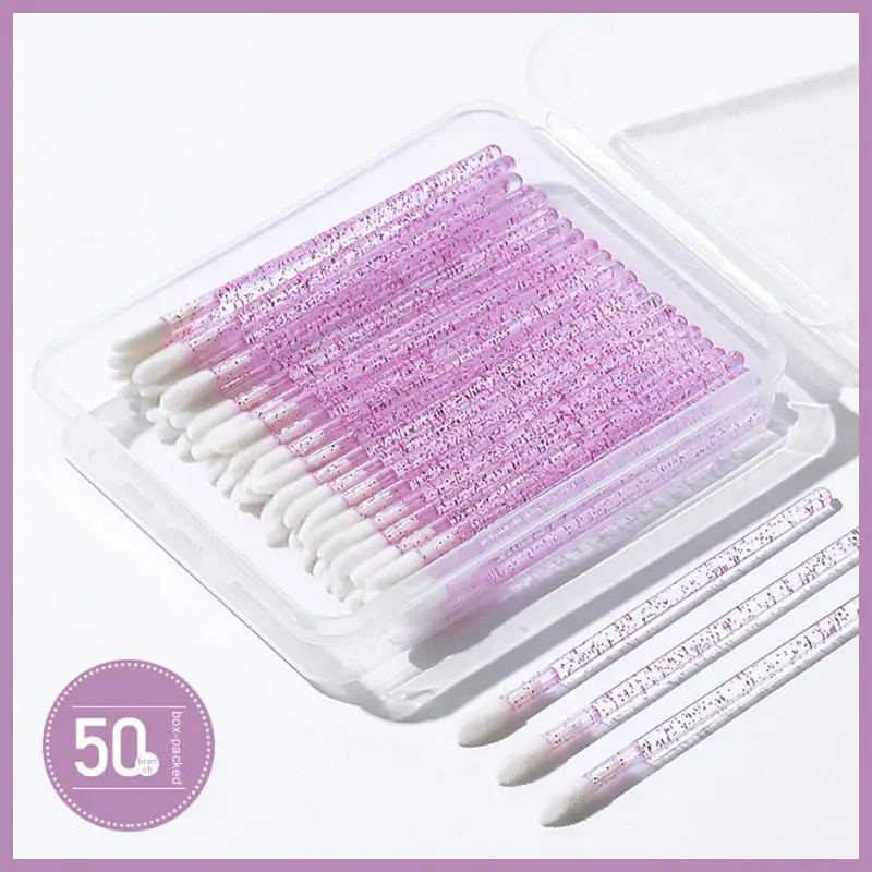 

50Pcs Lip Brush Stick Disposable Eyelash Brushes Lashes Micro Brushes Eyelash Extension Applicator Cleaner Beauty Makeup Tools