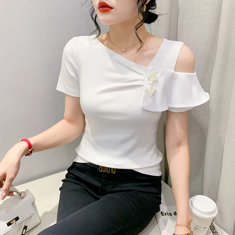 

European Style Ladies Fashion Sexy Hot Fix T Shirts for Women Clothing Female Girls Vintage Gothic Aesthetic Woman Tops BPy8656