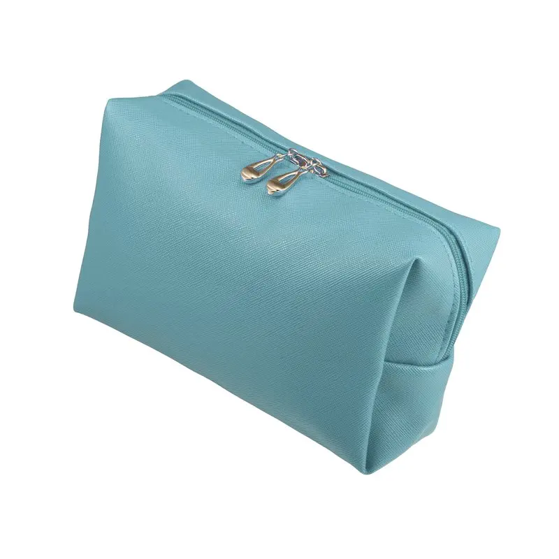 

1 Pcs Makeup Bag Travel Cosmetic Bag Waterproof PU Case S Size Lake Blue