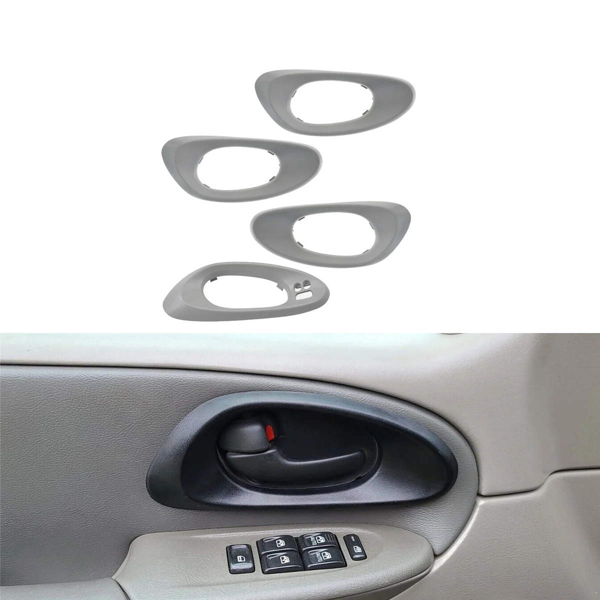 4 шт. передняя и задняя внутренняя двери фонарь серый для Chevrolet Trailblazer 2002-2009 15214503