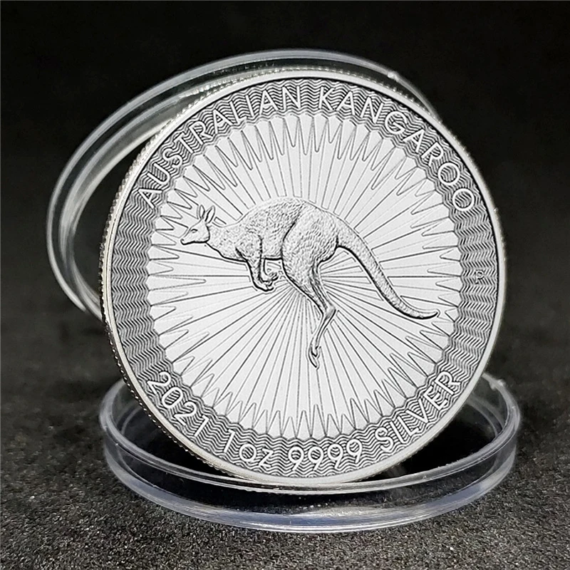 

Hot Collectible Australia 2021 kangaroo Non-Currency Silver-Plated Patriotic Commemorative Coin for Holiday Gifts Free Shipping