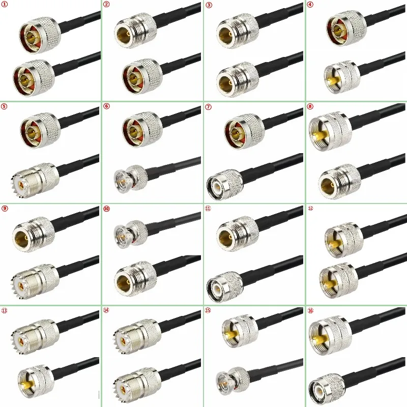 

RG58 N Type To Q9 BNC TNC PL259 SO239 UHF Male Female Connector N PL259 SO239 UHF BNC Crimp for RG58 50ohm Fast Delivery Brass