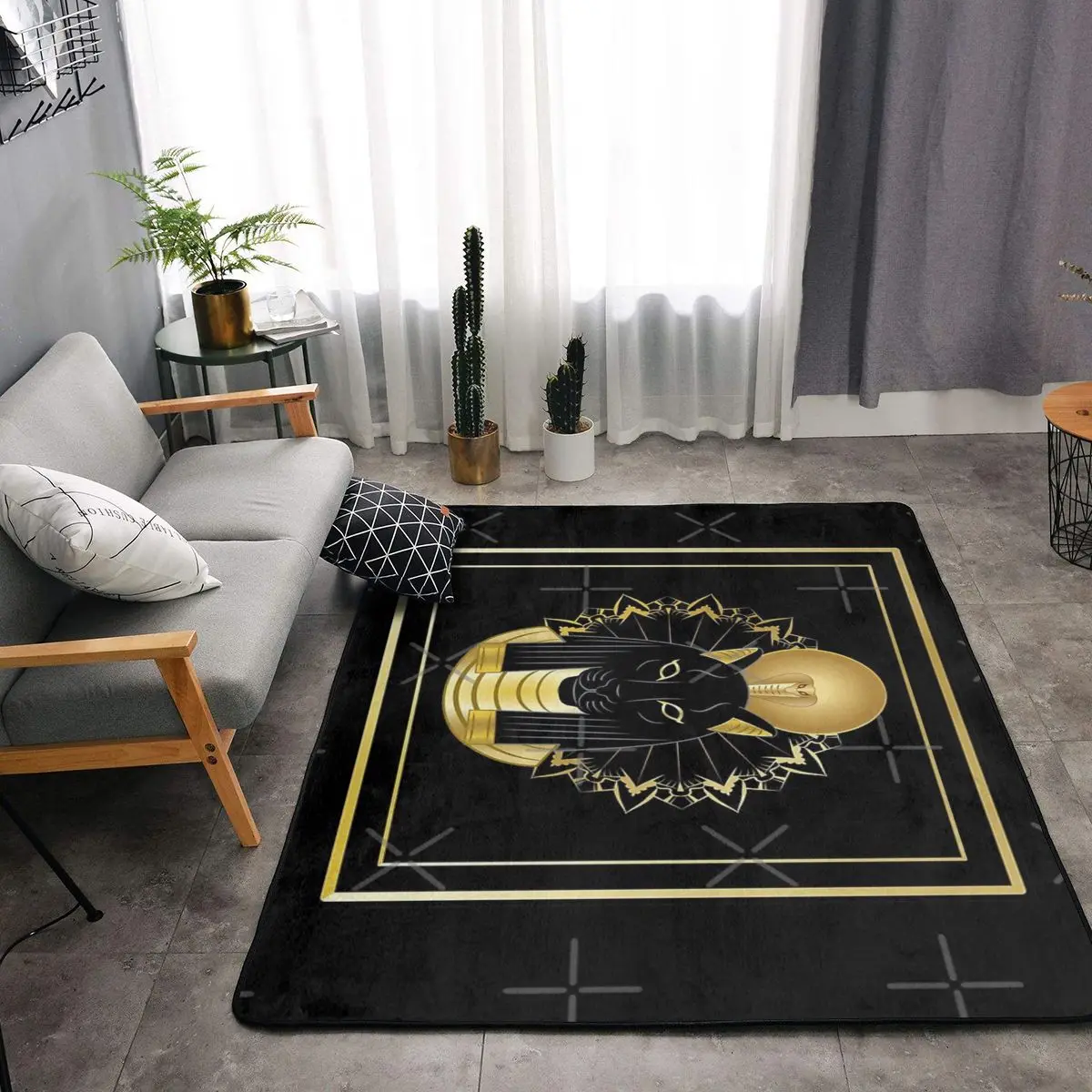 Египетская богиня сехмет ковер для гостиной домашний Придверный коврик джутовый