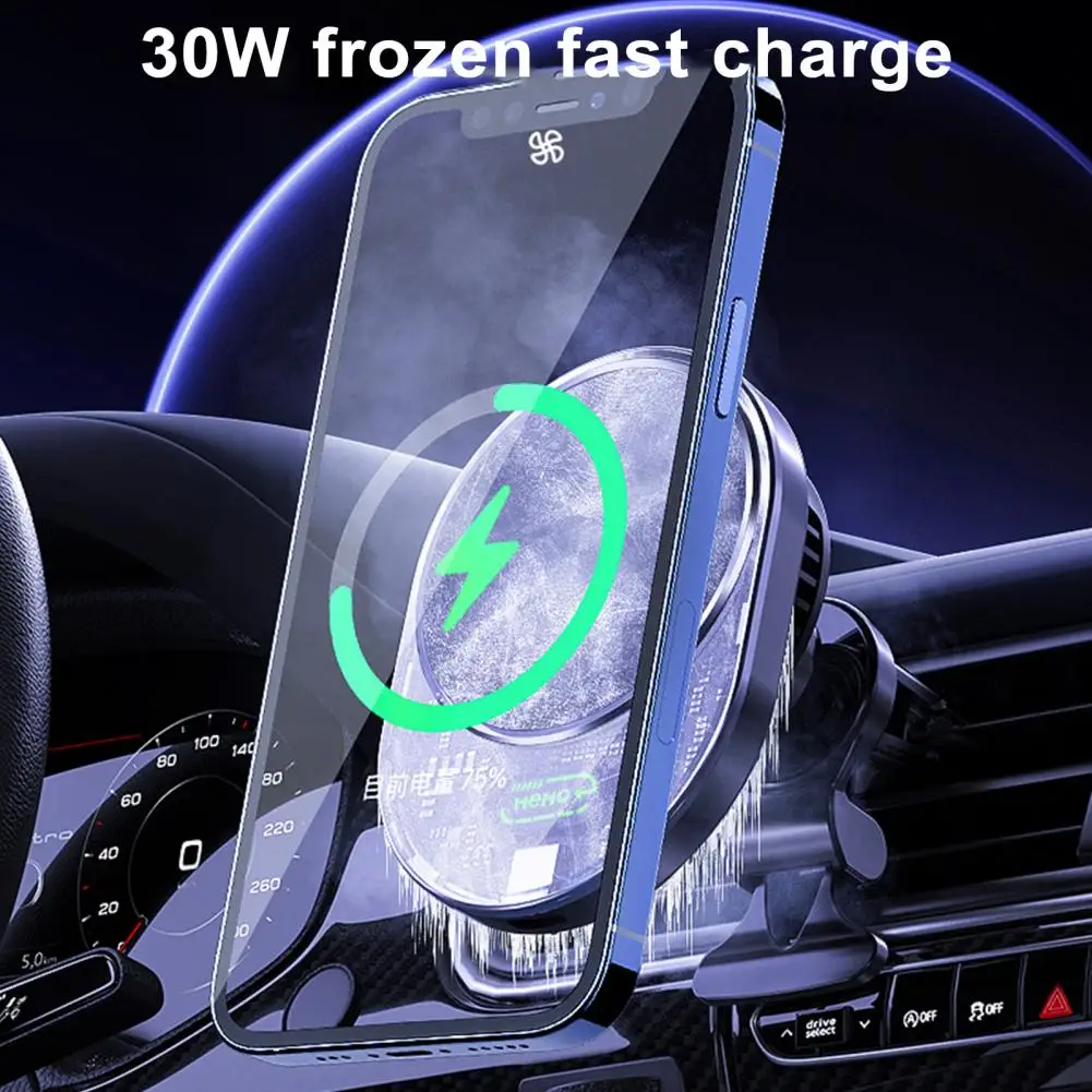 

Car Navigation Bracket Compact 15w Fast Charging Wireless Car Mount Charger Magnetic Phone Holder for Auto Air Vent Efficient