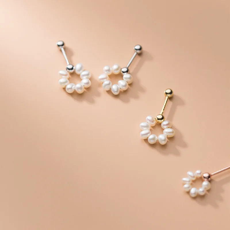 Женские серьги из серебра s925 пробы в Корейском стиле простые маленькие с