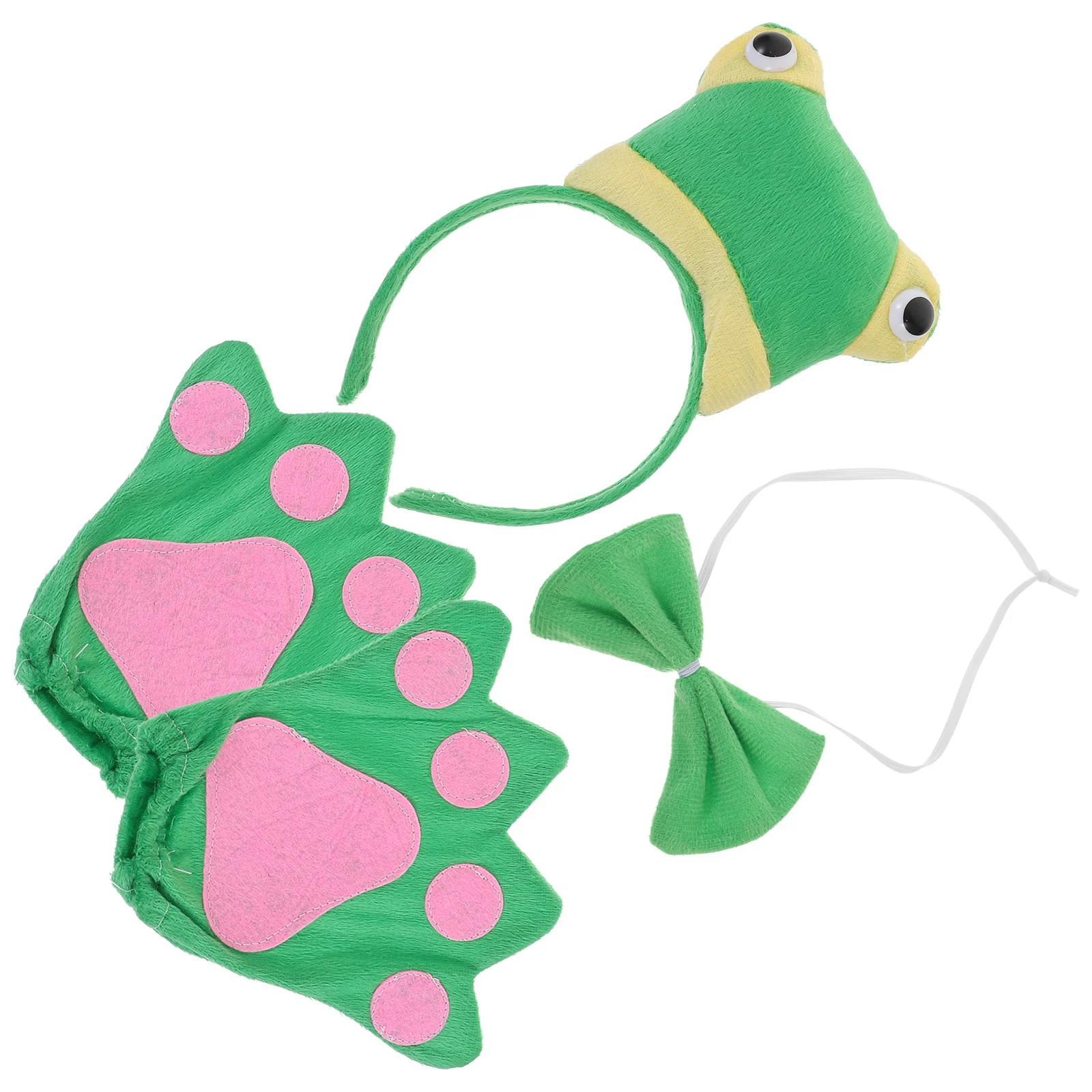 

1 Set of Cosplay Party Frog Costume Lovely Frog Headband Gloves Bowtie Prop Costume Supply