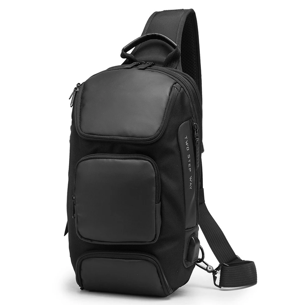 

Многофункциональная вместительная сумка через плечо для мужчин, дорожный мессенджер из ткани Оксфорд с USB-разъемом, нагрудная сумочка