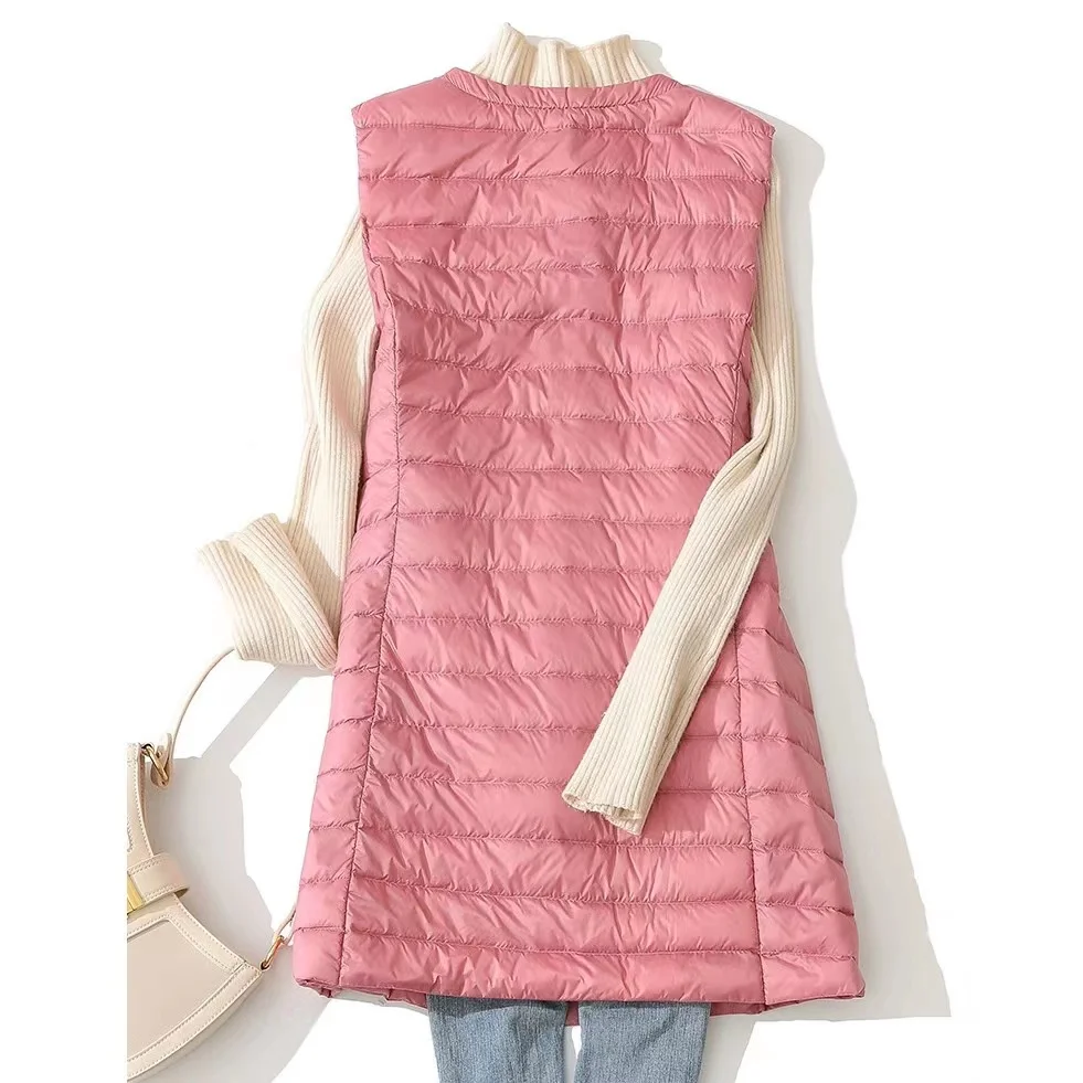 Down Jacket Woman Ultralight 2023 New Winter Coat for Women Long Duck Down Vest Portable Sleeveless Fashon Warm Waistcoat