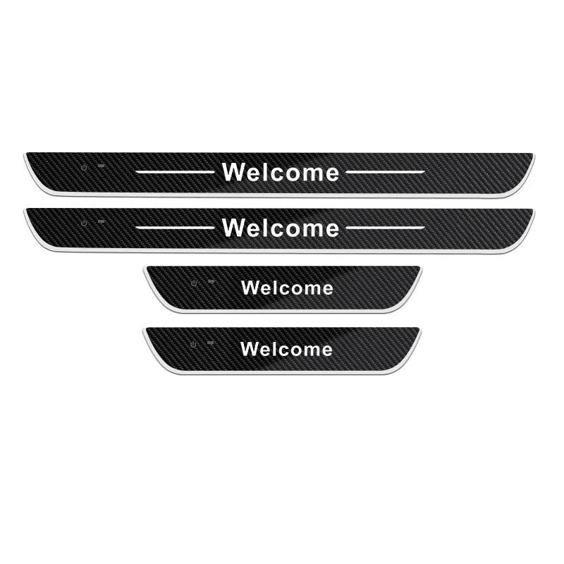 Carbon Fiber Customized Logo Dynamic LED Welcome Car Scuff P