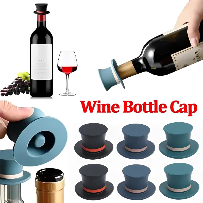 

Reusable Silicone Leak Proof Wine Stopper Champagne Whiskey Bottle Vacuum Sealed Sealer Cap Stopper Bar Home Kitchen Tool