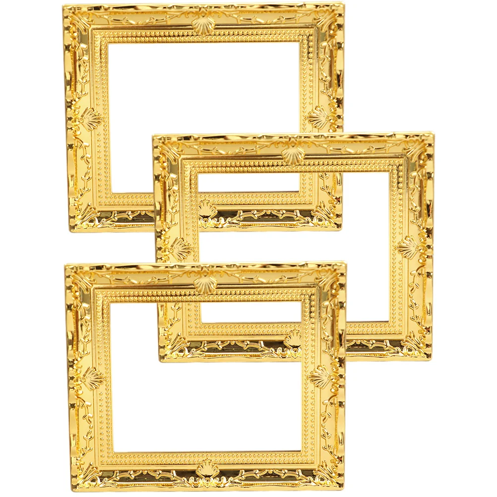 

3 Pcs Dollhouse Frame Mini Craft Miniature Picture Frames Accessories Miniatures Frames Plastic Garden Miniatures Decor Child