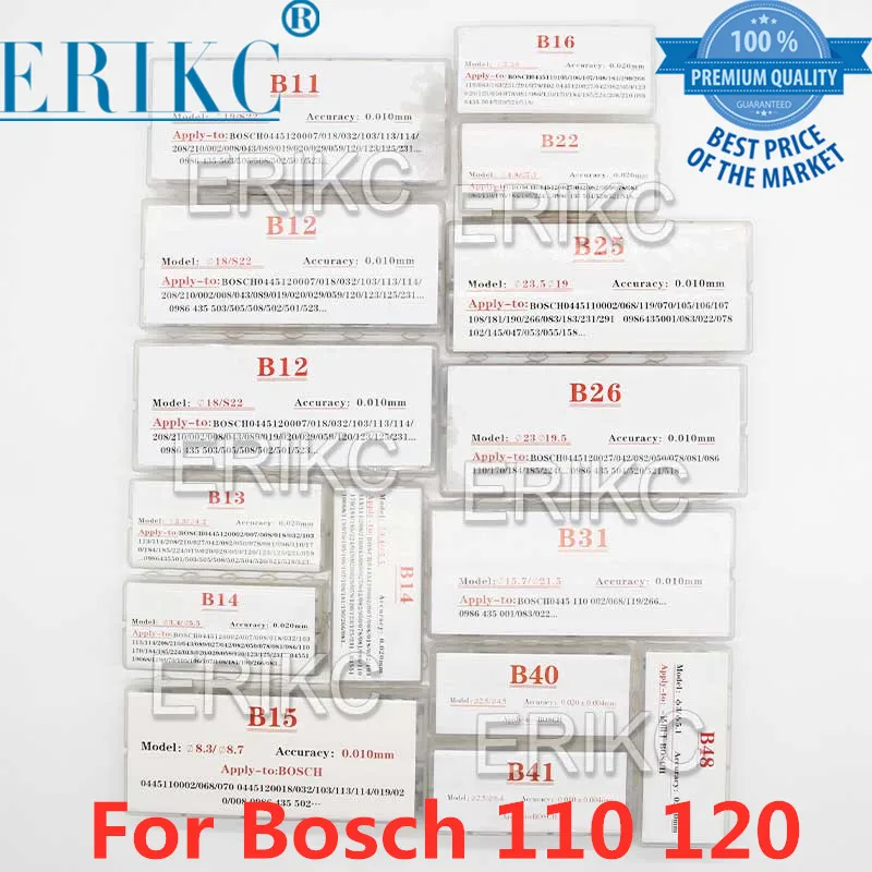 

ERIKC Injector Shims Gaskets B11 B12 B13 B14 B16 B21 B22 B23 B24 B25 B26 B31 B48 Nozzle Valve Adjust Washer Repair for Bosch