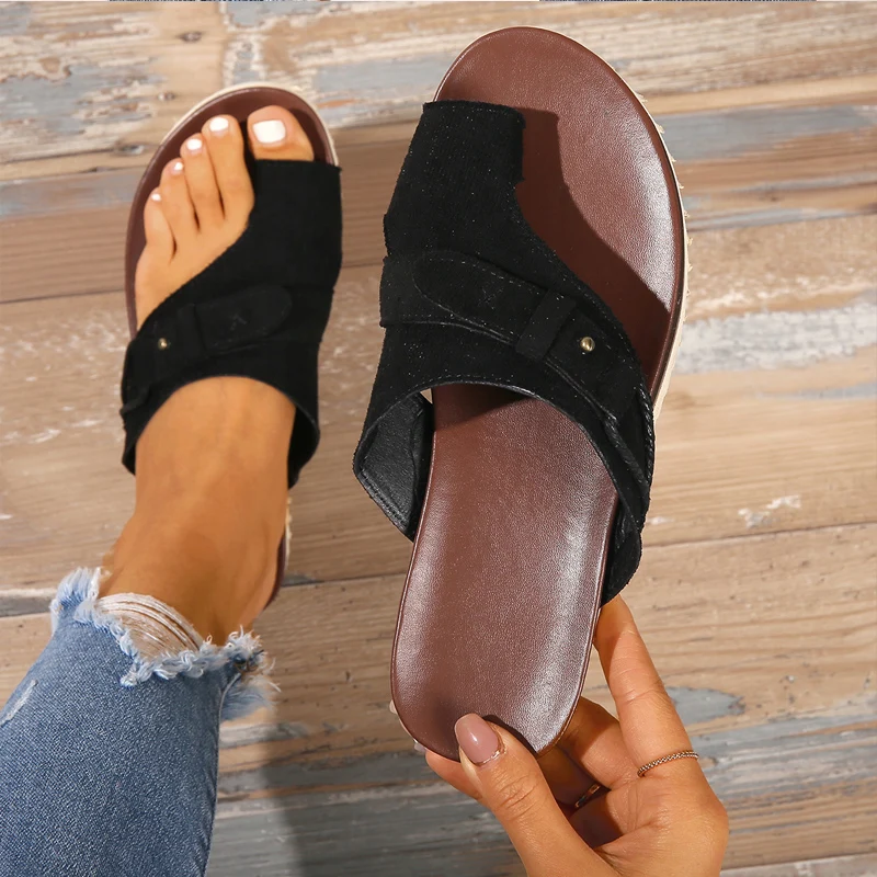 Gladiator Slippers Woman Chic Clip Toe Buckle Belt Sandals Ladies Retro  Rivet Studs Mule Slides Summer Flat Beach Shoes