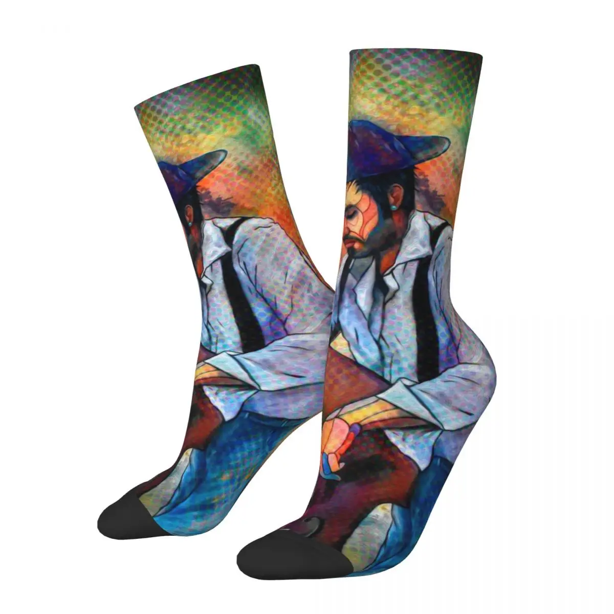 

Винтажные бесшовные носки в стиле хип-хоп с двойным басом, джазовыми музыкальными носками, унисекс, с абстрактной картиной маслом, в стиле Харадзюку, счастливый стиль, подарок для мальчиков