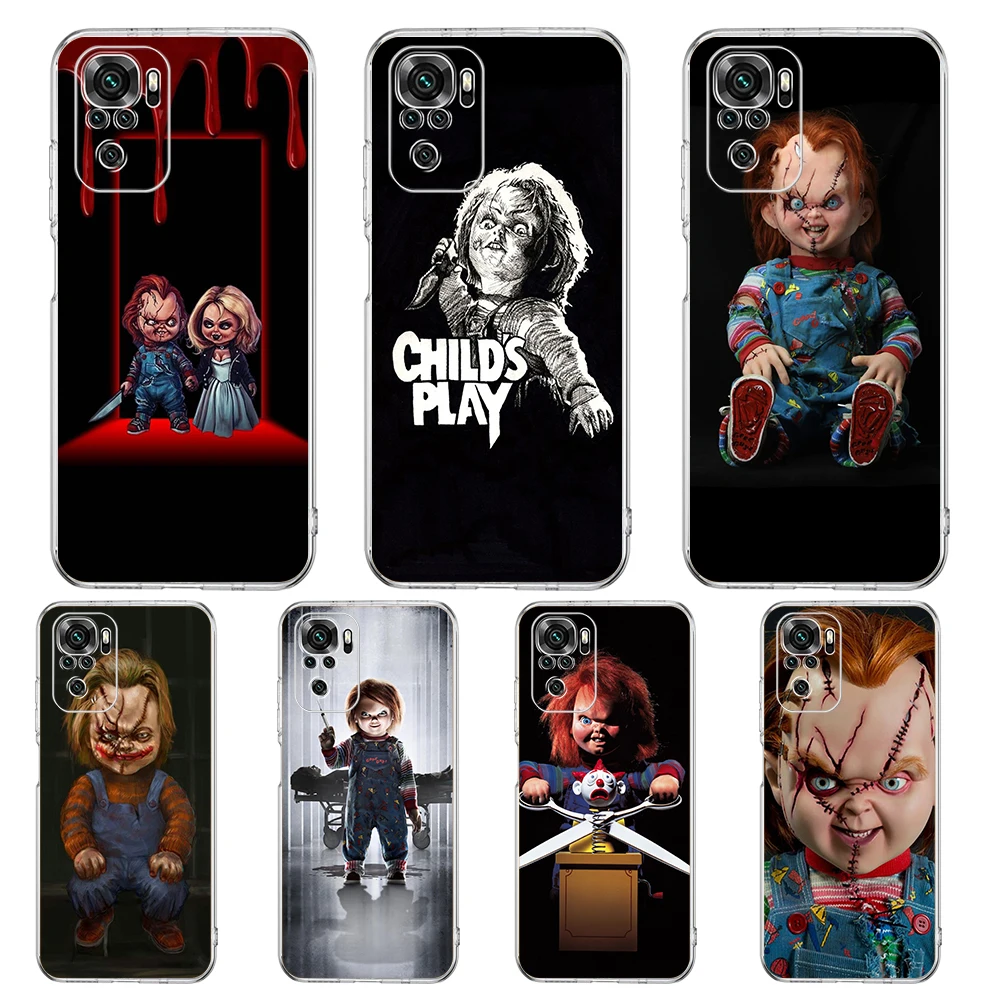 

Chucky Transparent Phone Case For Redmi K40 8A 9A 9C 7 8 8T 9 9S 10 Pro Gaming Note 11 11T 12T 10 Plus Luxury Shell Fundas Coque