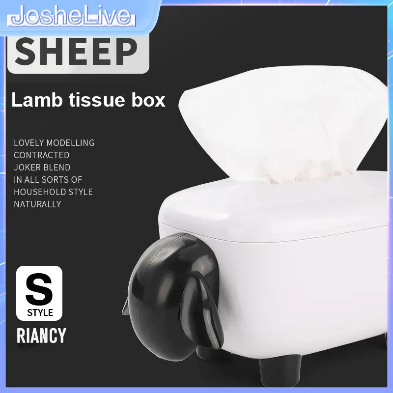

Creative Sheep Tissue Box Plastic Desktop Paper Holder Napkin Paper Towel Dispenser Home Napkin Organizer