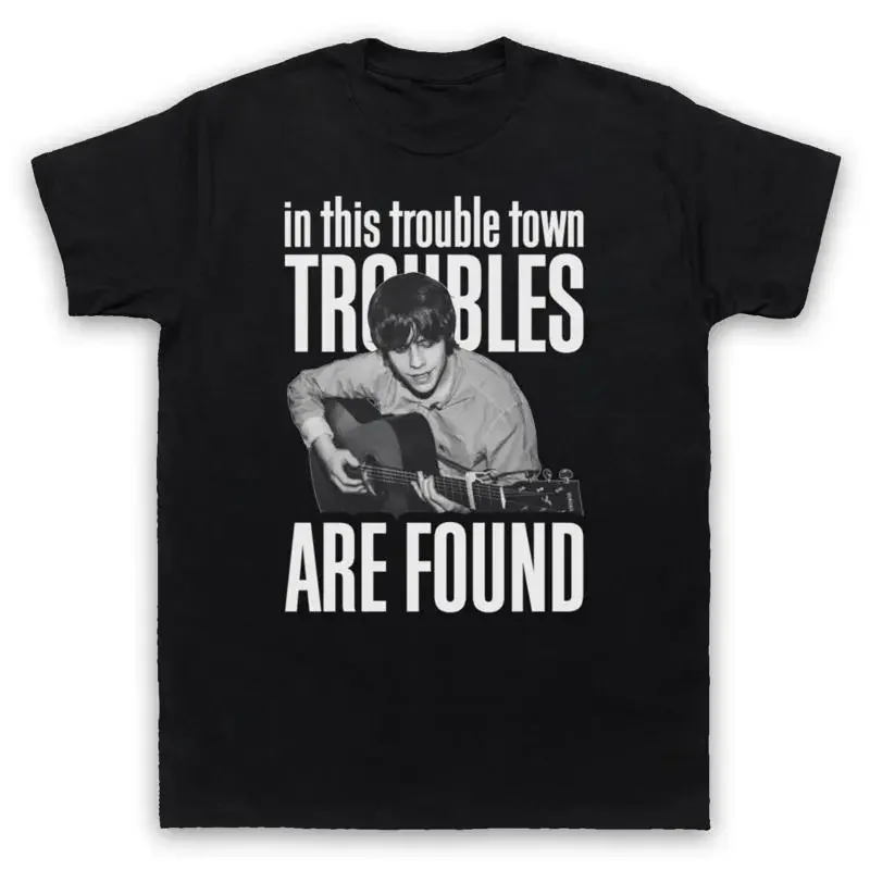 Фото НЕОФИЦИАЛЬНАЯ ФУТБОЛКА JAKE BUGG UNOFFICIAL TROUBLE TOWN INDIE ROCK MUSICIAN ДЛЯ МУЖЧИН И ЖЕНЩИН №1