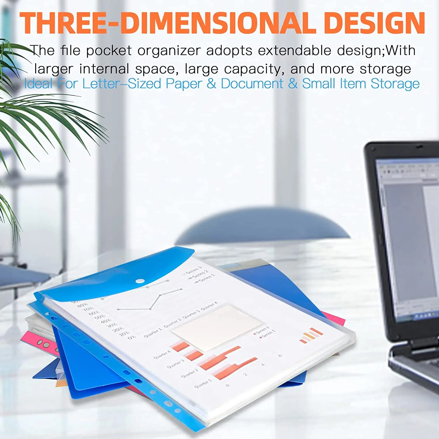 A4 прозрачные пластиковые перфорированные карманы с застежкой на пуговицах для