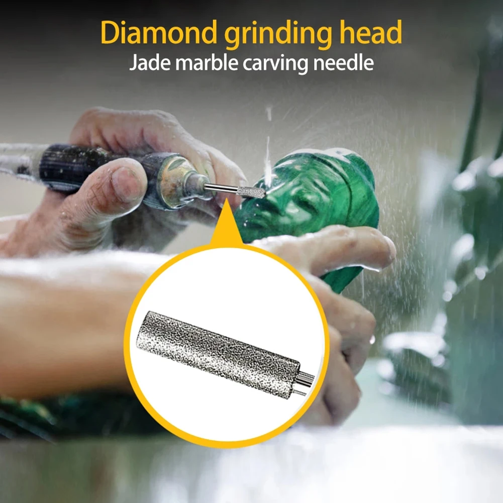 

6Pcs Diamond Chainsaw Sharpener Emery Diamond Coated Cylindrical Burr 4.0/4.8/5.5mm Chainsaw Sharpener Stone File Chain Grinding