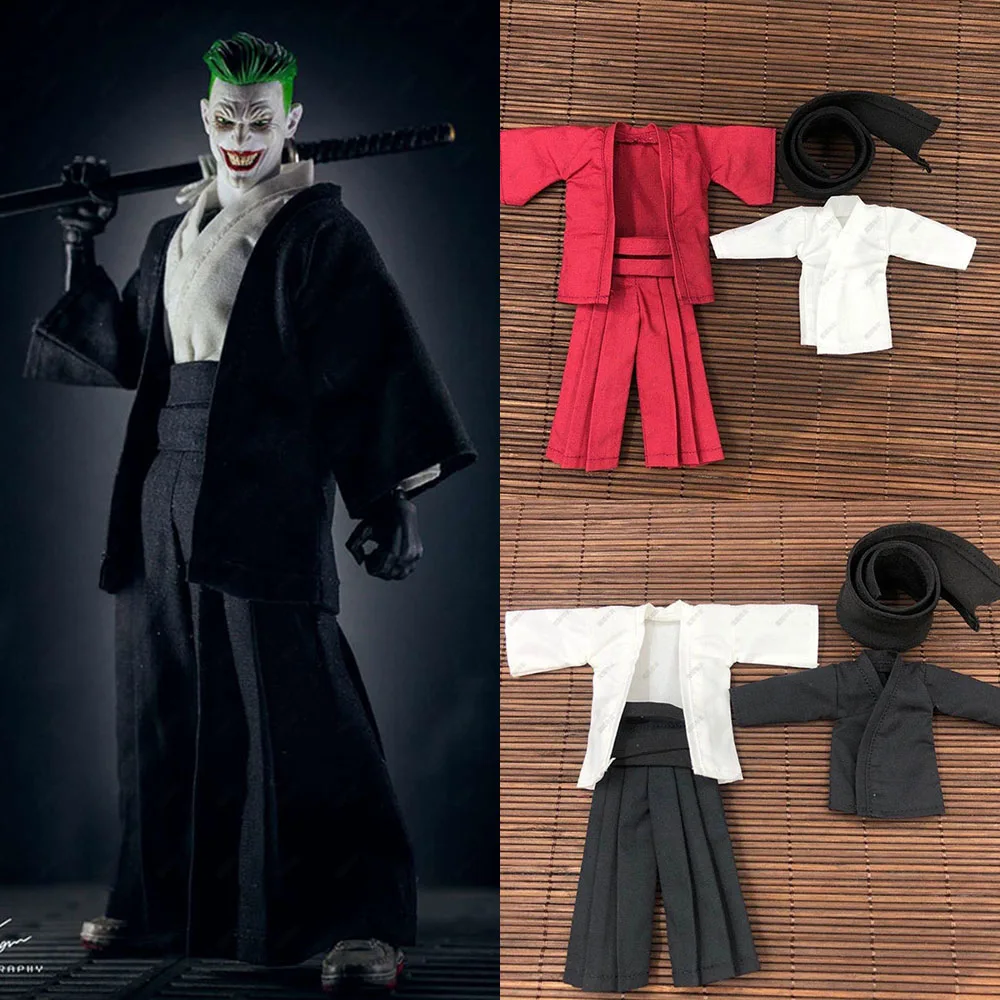 

1/12 Scale 4 Piece Set Japanese Samurai Kimono Clothes with Scarf For 6" Clown MEZCO 3ATOYS Action Figure Doll Toy In Stock