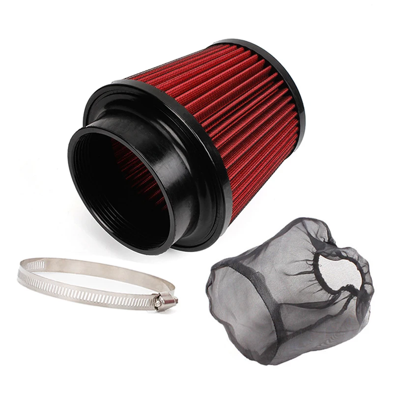 

4 Inch Universal Round Cone Mushroom Head Air Intake Filter With Clamp Mesh New High Quality