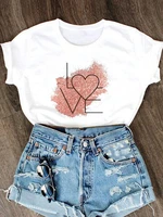 love style valentine graphic t shirt clothing fashion clothes women short sleeve summer o neck tee t shirt cartoon female top