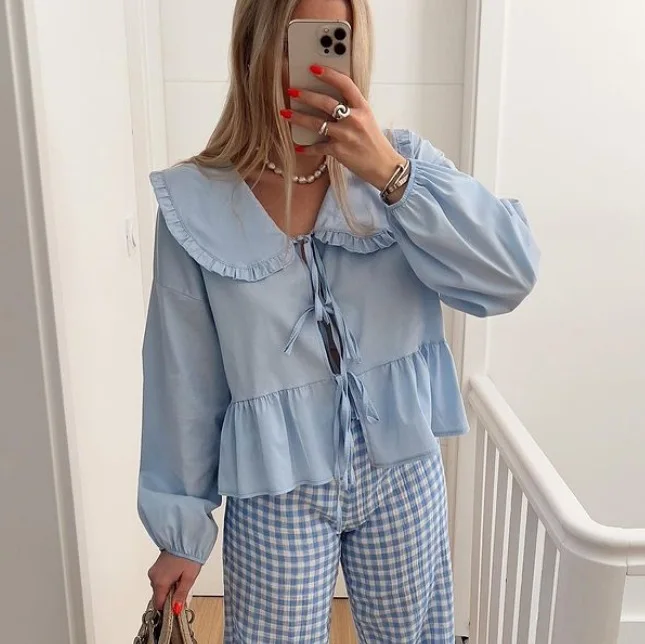 Женские рубашки в европейском и американском стиле на весну лето куртка шнуровке