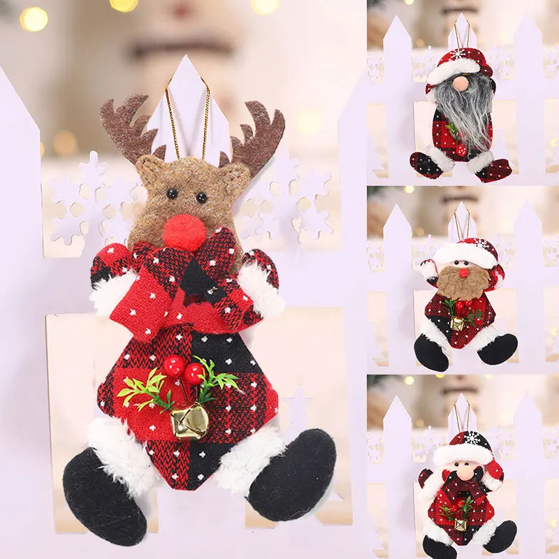 

2023 Happy New Year Christmas Ornaments DIY Xmas Gift Santa Claus Snowman Tree Pendant Doll Hang Decorations for Home