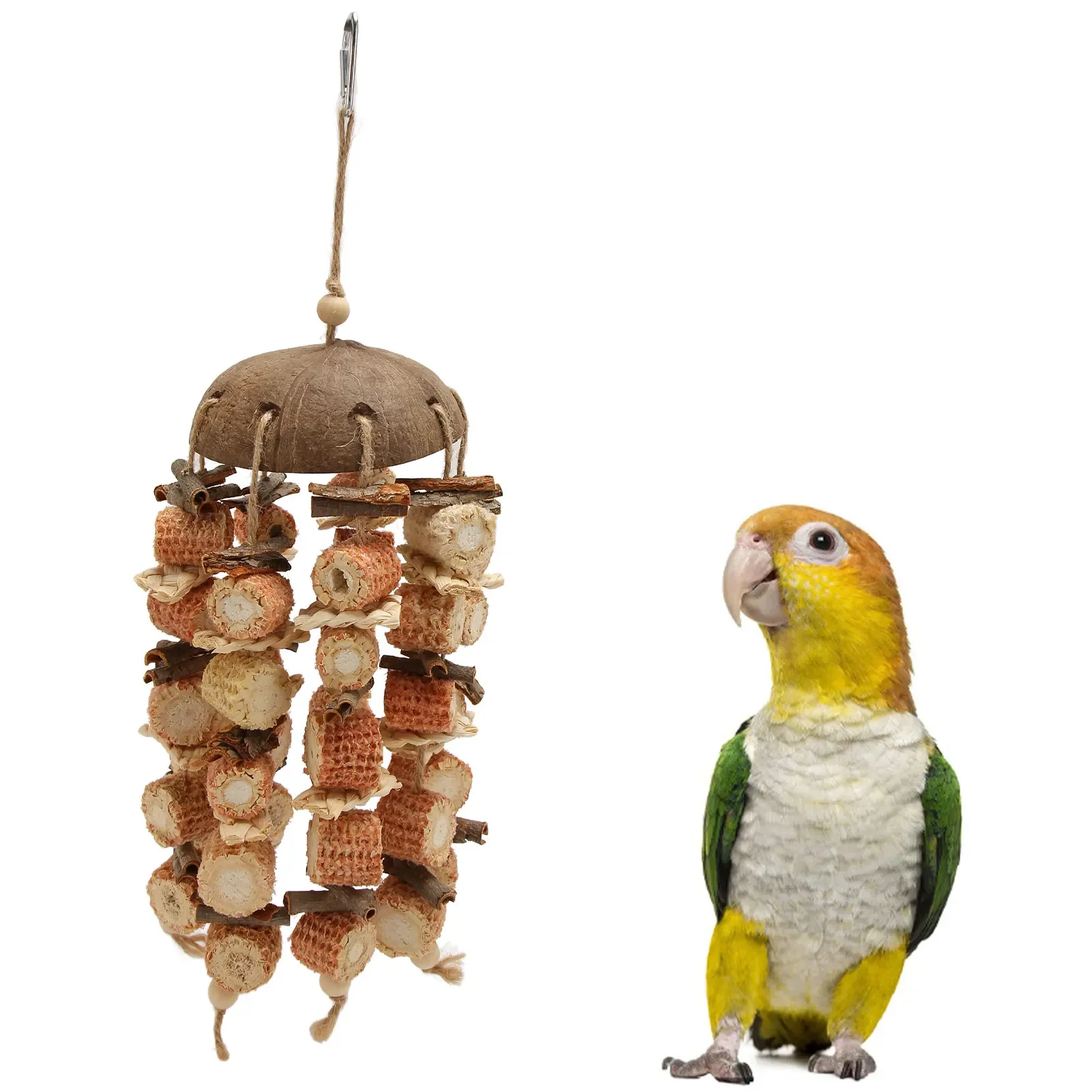 Жевательная игрушка из скорлупы кокоса птицы кукурузный початок кукурузные