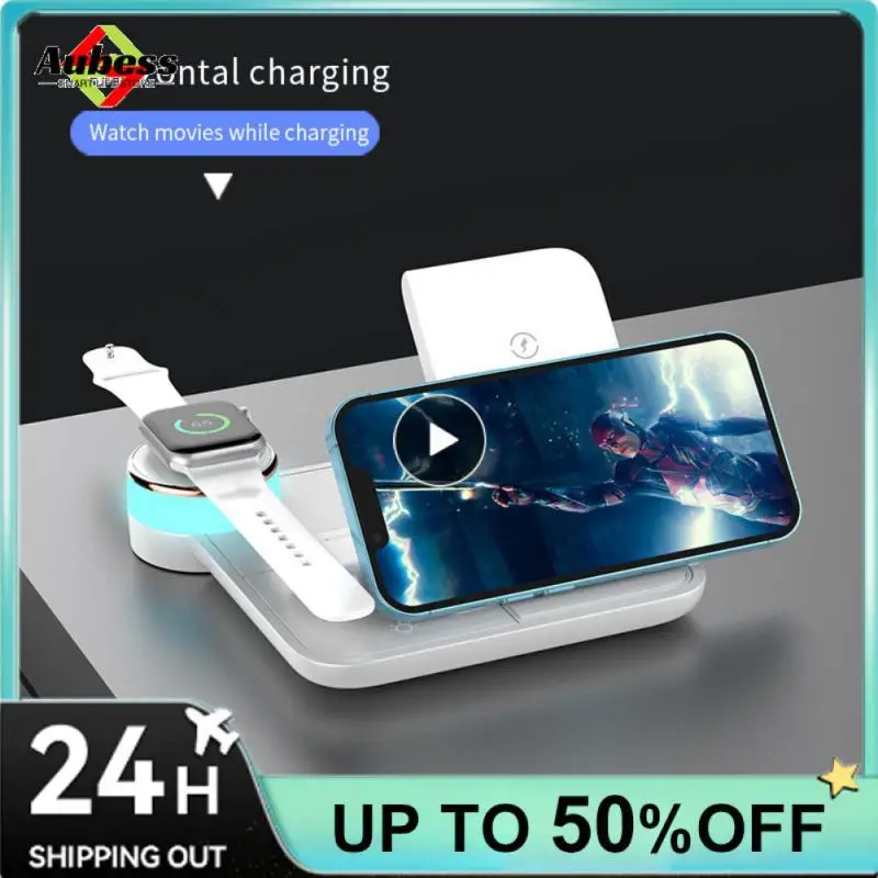 

For Iphone 12 13 14 Max Watch Charger Multi-color Polychrome Wireless Charging Board 15w Four-in-one Wireless Charger