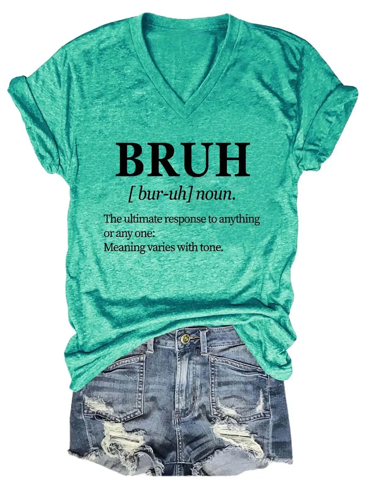 Women Bruh Definition V-Neck T-Shirt