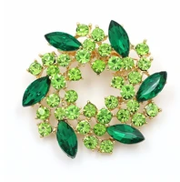 crystal flower brooch pins women 6 colors flower broches plant elegant rhinestone jewelry fashion wedding party brooch fashion