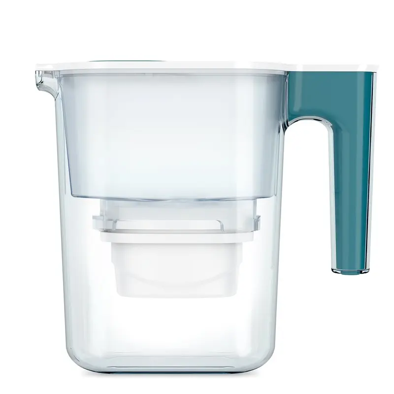 

Pour 6 Cup Water Filter Pitcher by , Ergonomic, Eliminates Splashes and Spills, BPA Free, WQA Certified, includes 1 Evolve+ Wate