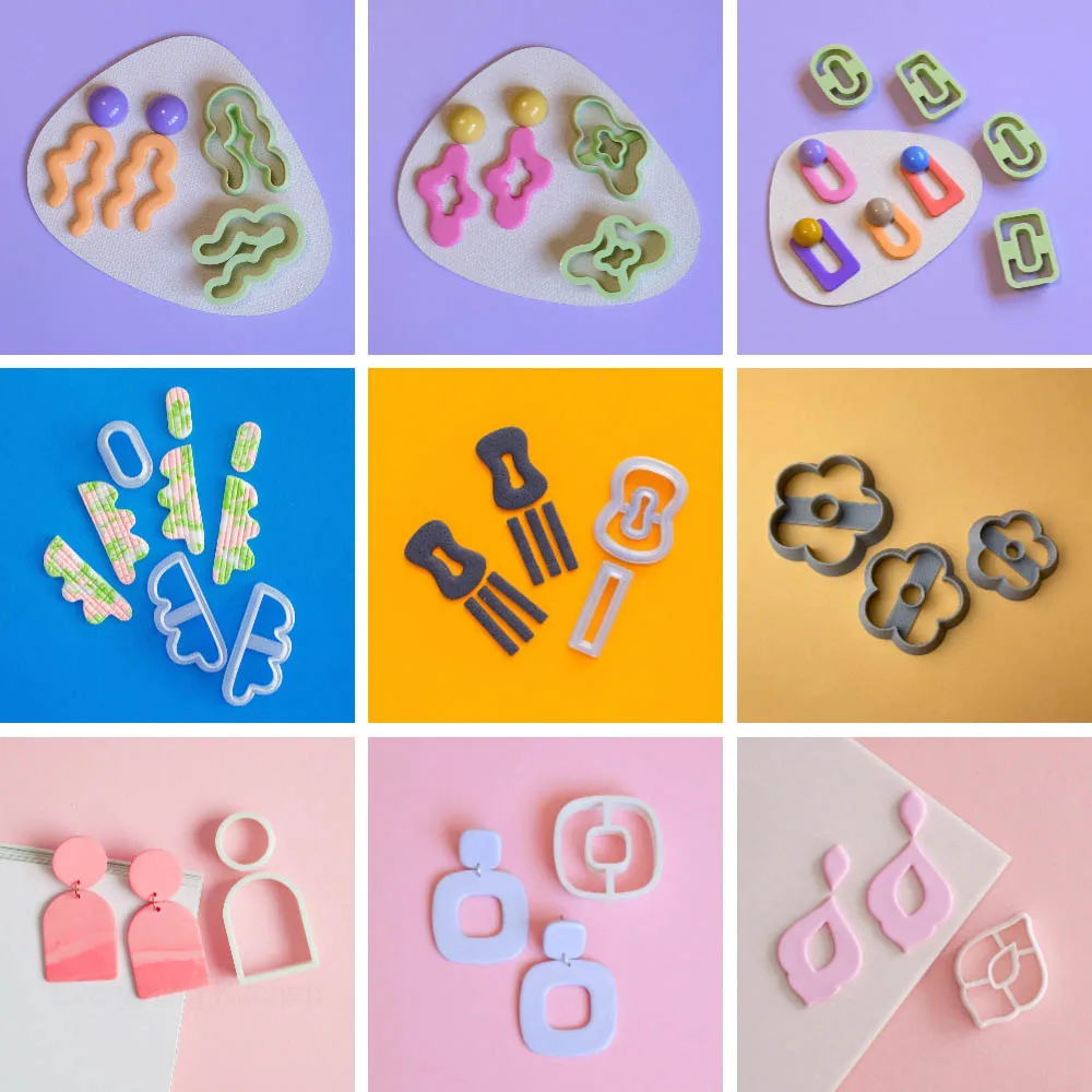 

Soft Pottery Earrings Polymer Clay Cutter DIY INS French Earrings Shape Cutting Die for Stone Sculpture Jewelry Pendant Making