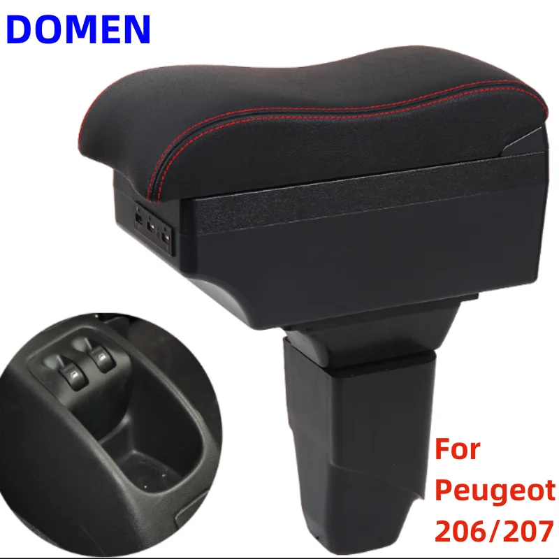 

New For Peugeot 206 armrest box For Peugeot 207 car armrest box interior modification modification parts USB charging ashtray