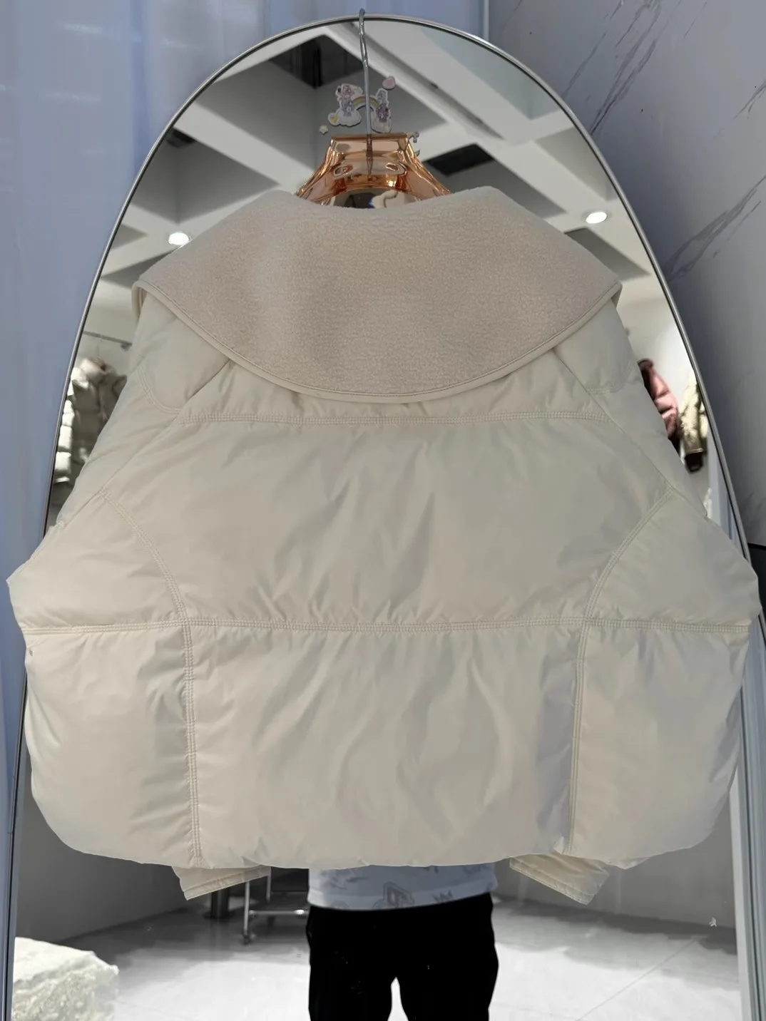 2024 новый зимний пуховик женский короткий из овечьей шерсти кожаная лоскутная