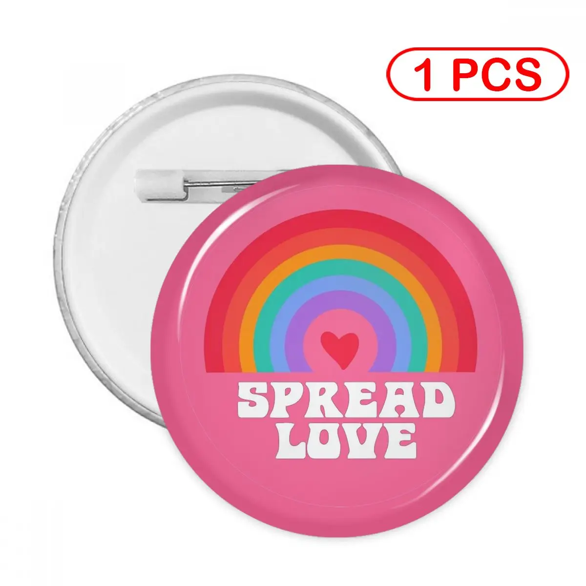 

Rainbow Spread Love!! Pins Creative Brooch Jewelry Decor Metal Pin Badge Girl Child Broche Button Clothes Gift
