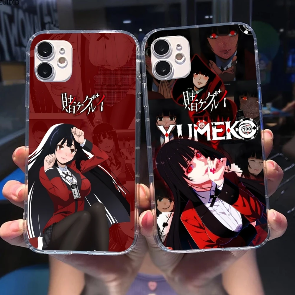 Kakegurui Yumeko Mobile Cell Phone Case for iPhone 16 15 14 13 12 11 X XR XS 8 Pro Max Plus Mini Clear Transparent Cover Shell