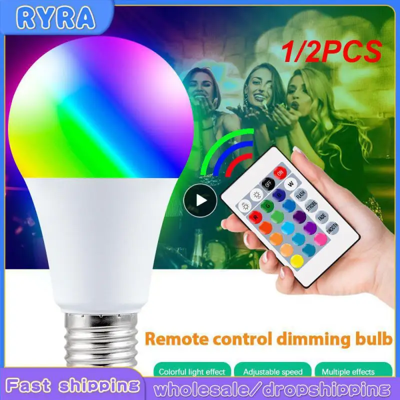 

1/2PCS LED RGB Lamp Spotlight Bulb 220V Bombillas LED 5W 10W 15W IR Remote Control Led Bulb 2835 SMD Dimmable Light Bulb