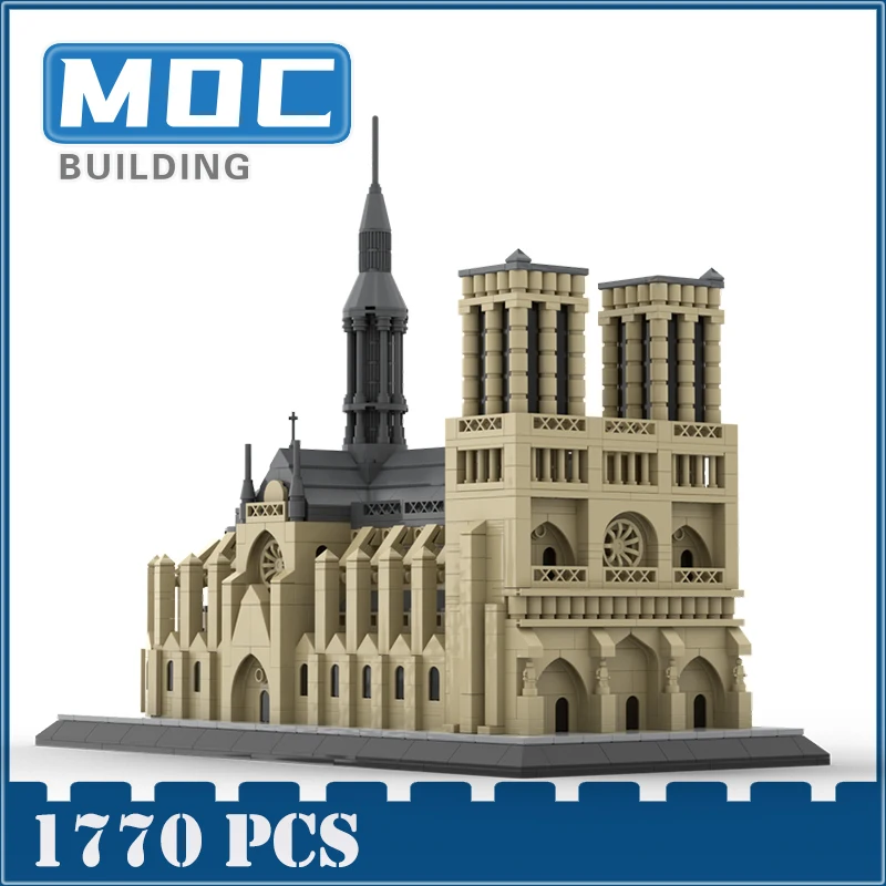 

MOC Famous Architecture Notre-Dame DE Paris Palace Building Blocks Church Architecture Tibet Potala Palace bricks Toys For Gitf