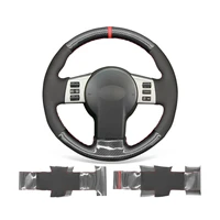 car steering wheel cover warp for infiniti fx fx35 fx45 2003 2008 non slip durable black suede pu carbon fiber