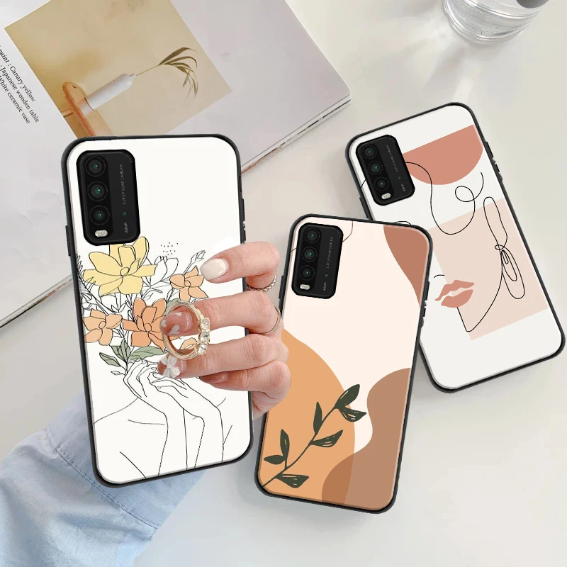 

Abstract Art Line Flower Girl Soft TPU Phone Case For Xiaomi Redmi 9 9i 9AT 9T 9A 9C Note 9 9 9T 9S 9 Pro Max Coque Black Cover