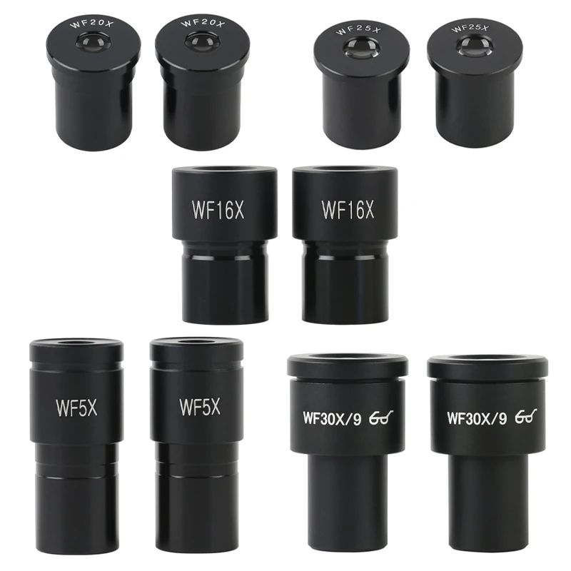 

2pcs/set WF5X WF10X WF16X WF20X WF25X WF30X 23.2mm Diameter Eyepieces Wide-angle Eyepiece For Biological Microscope