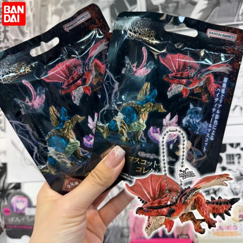 Фото Новый брелок-фигурка Bandai Monster Hunter Rathalos, коллекционный кулон для сумки, аниме-мерч для коллекционеров аниме и игр №2