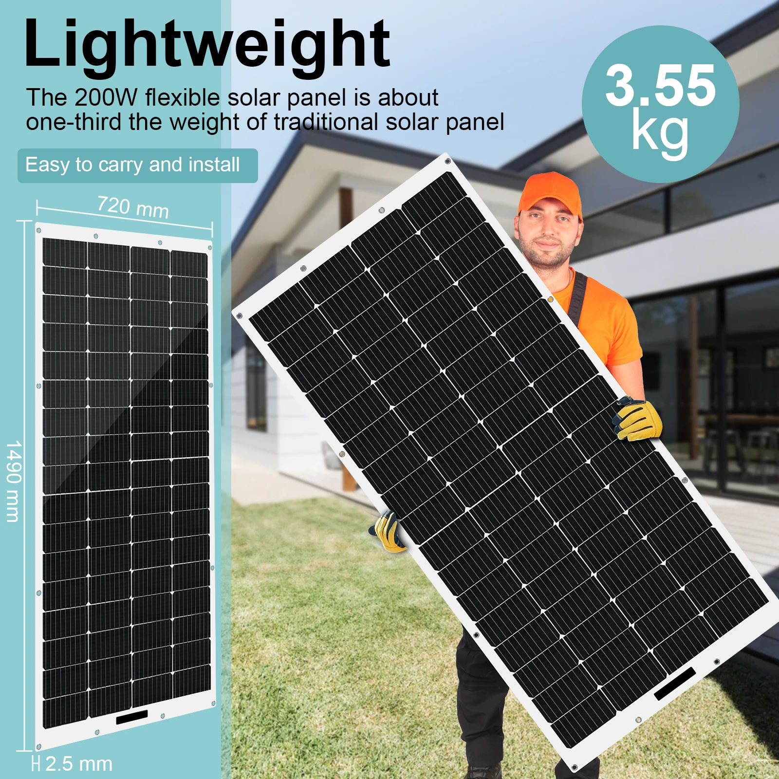 LANPWR 800 Вт электростанция для балкона с гибкими солнечными панелями 4x200 23%