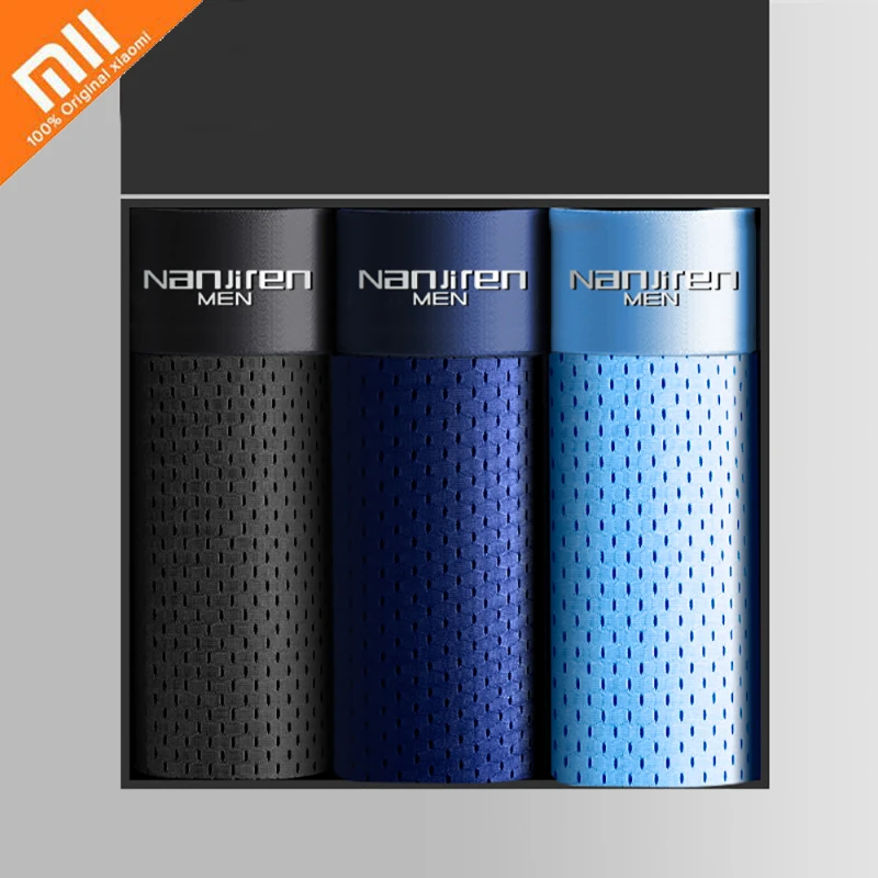 

Youpin 3pcs Men's Panties Male Underpants Man Pack Shorts Boxers Underwear Slip Homme Calzoncillos Bamboo Hole U Convex Pouch