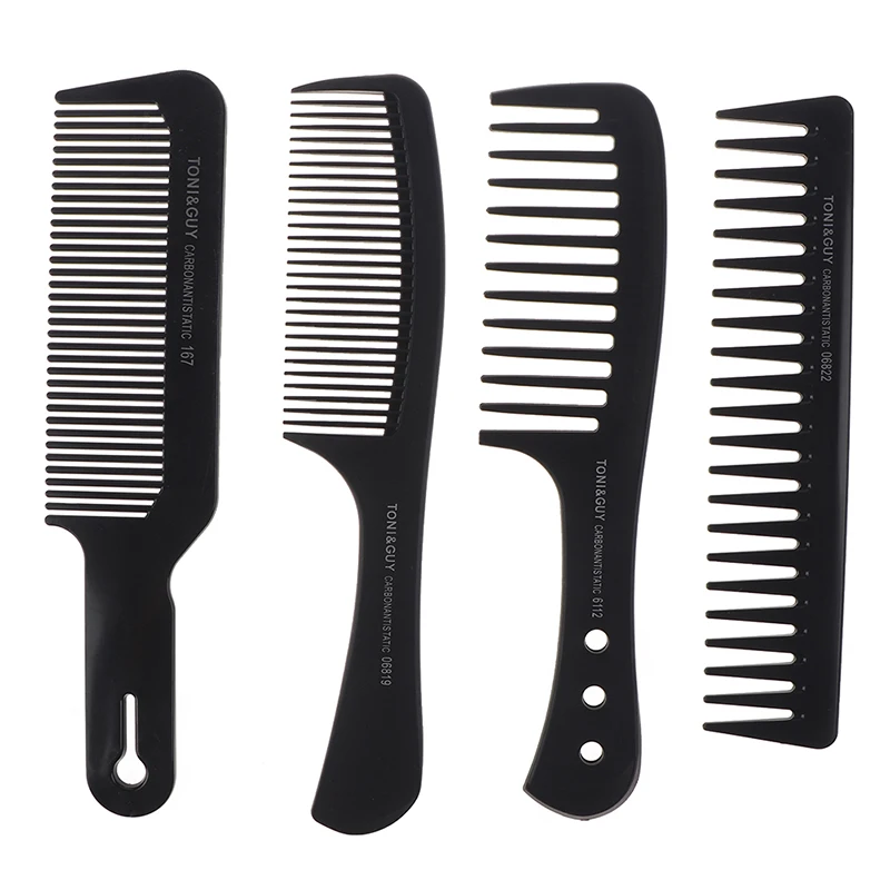 

Portable Black Wide Tooth Comb Black Plastic Heat-resistant Barber Comb For Hair Styling Tool