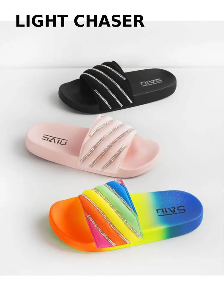 

2022 New Slippers Women Summer Simple Solid Color Home Slide Shoes Thick Non-slip Bathroom Soft Ins Tide To Wear Cool Slippers